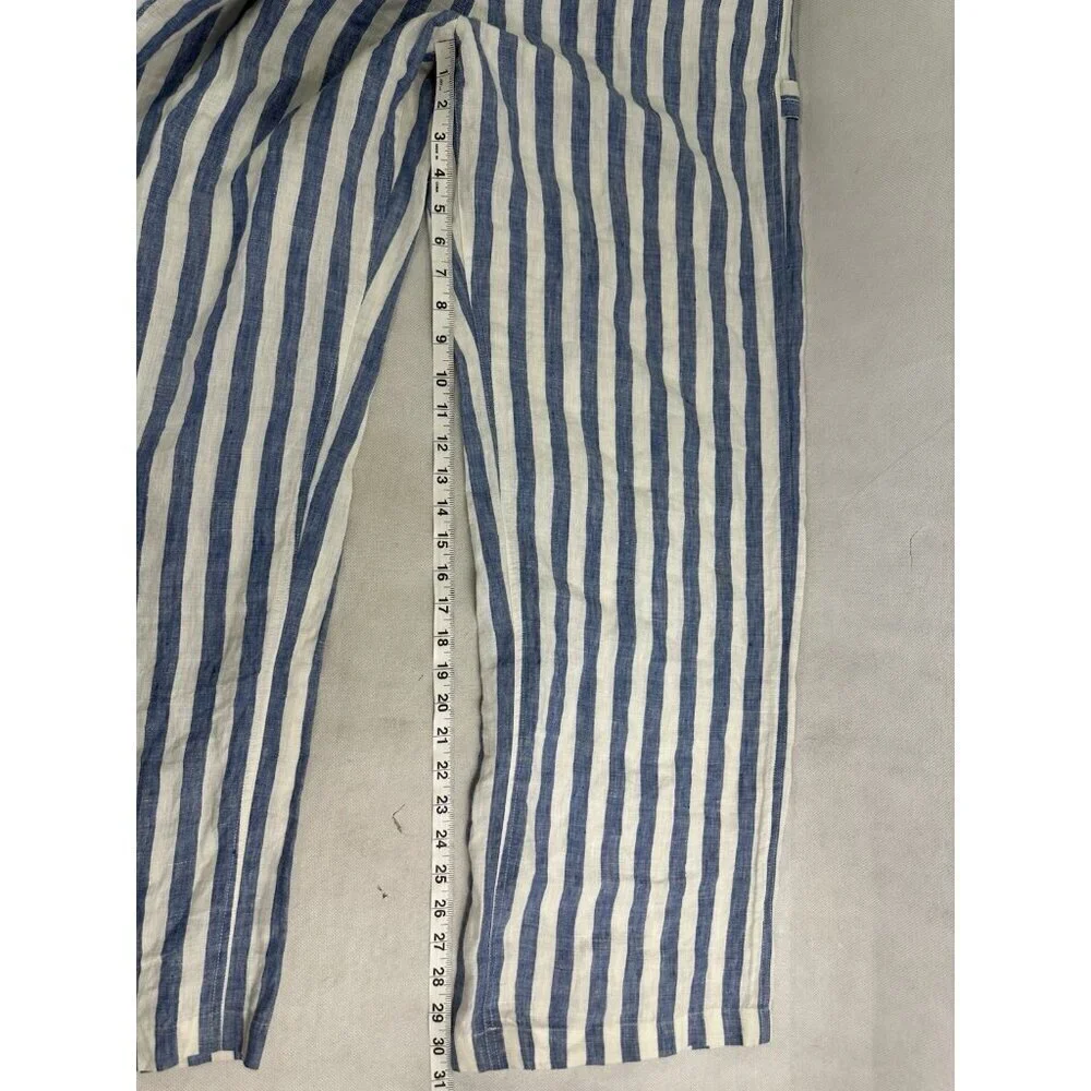 Reformation Farmer Alls Jumpsuit Blue Conductor Stripe Womens 8 EUC
